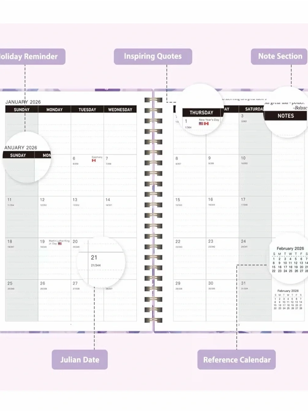 2026 Weekly Monthly Planner A5